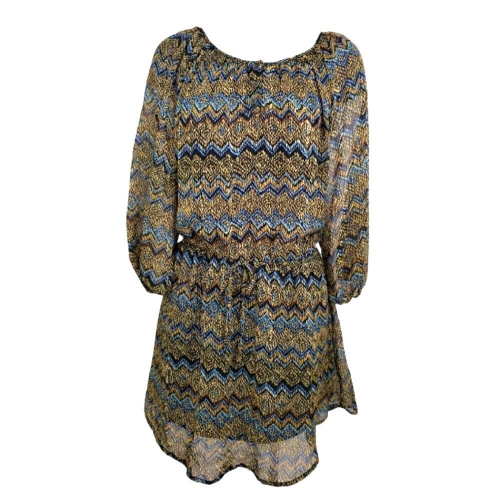 EC MIMI CHICA SHEER CHEVRON DRESS SZ.L